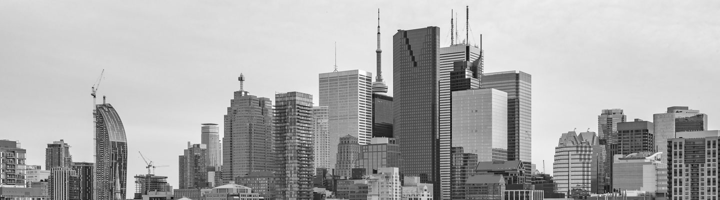 View of Toronto's Financial District skyscrapers