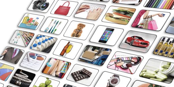 Numerous photos in a grid highlighting various consumer products