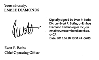 sample of electronic signature with date stamp